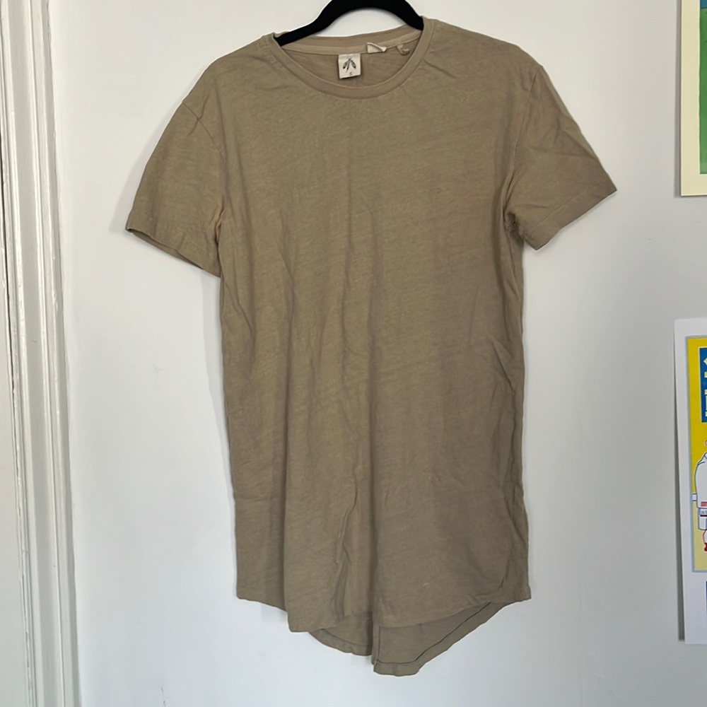 Extra long tee shirt -sage green